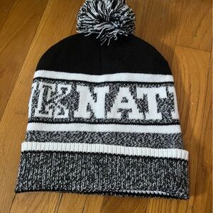 PINK Victoria's Secret Black and White Pom-Pom Beanie